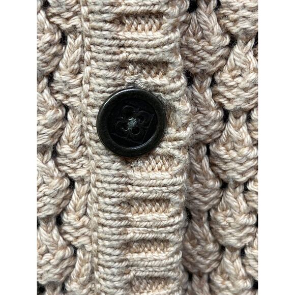 Liz Claiborne Womens Cardigan Sweater Large Tan Long Sleeve Button Front Chain - Picture 6 of 7